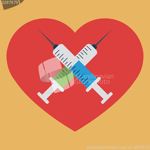 Image of Heart with crossed syringes