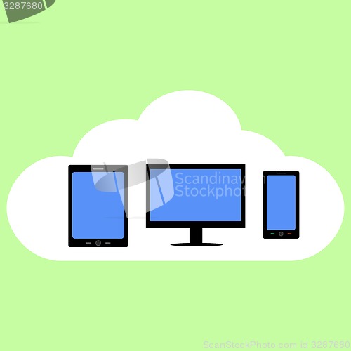 Image of Cloud computing in flat style