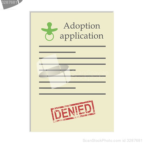 Image of Adoption application with denied stamp
