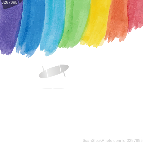 Image of White background with water color rainbow