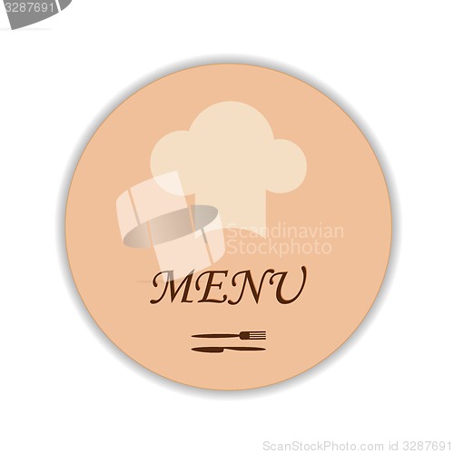 Image of Restaurant label with chef hat and flatware