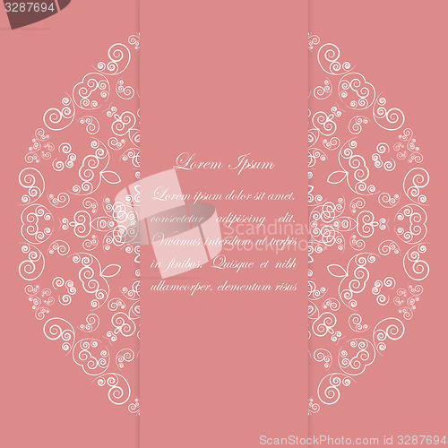 Image of Pink card design with ornate pattern