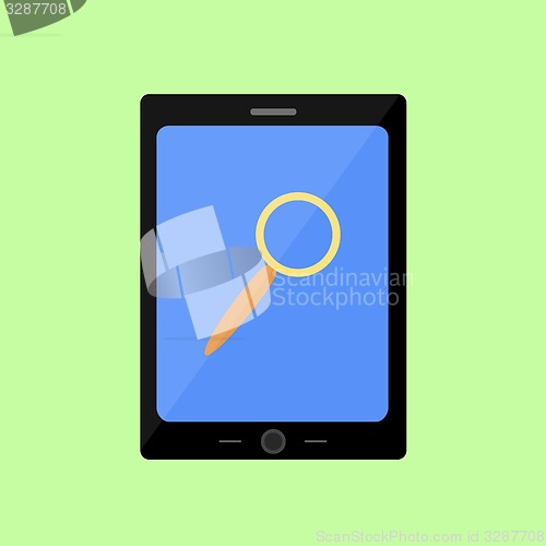 Image of Flat style touch pad with magnifying glass