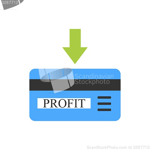 Image of Bank card with profit coming