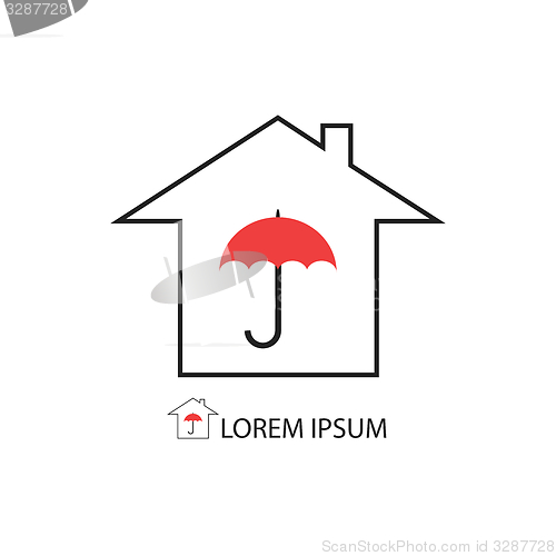 Image of House with red umbrella