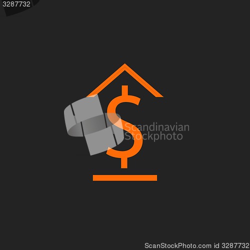 Image of Orange bank icon on black