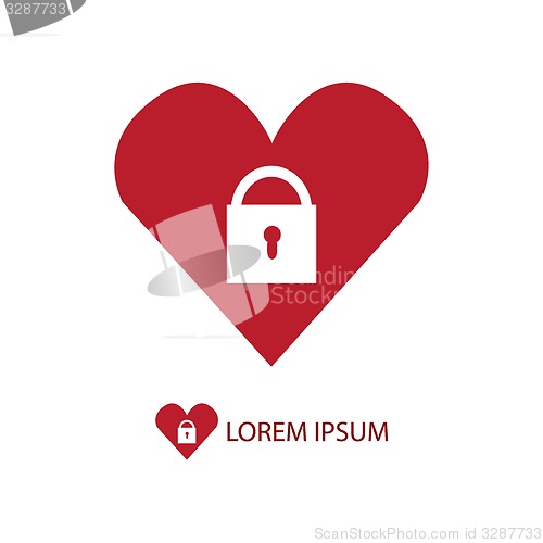 Image of Red heart with lock logo