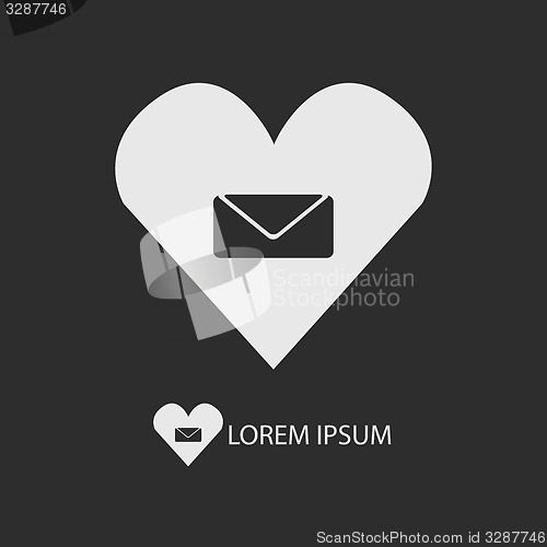 Image of White love mail sign on dark grey background