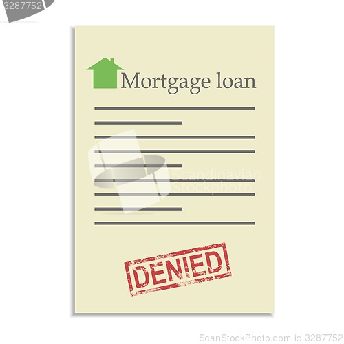 Image of Mortgage loan document with denied stamp