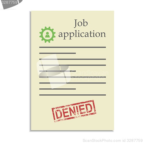 Image of Job application with denied stamp