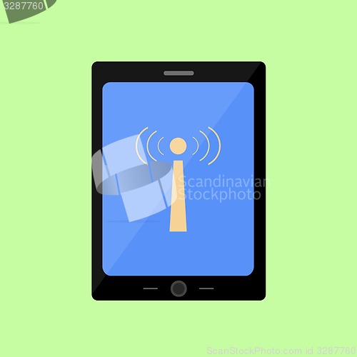 Image of Flat style touch pad with wi-fi icon