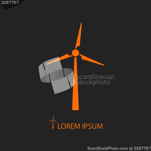 Image of Orange wind turbine on black