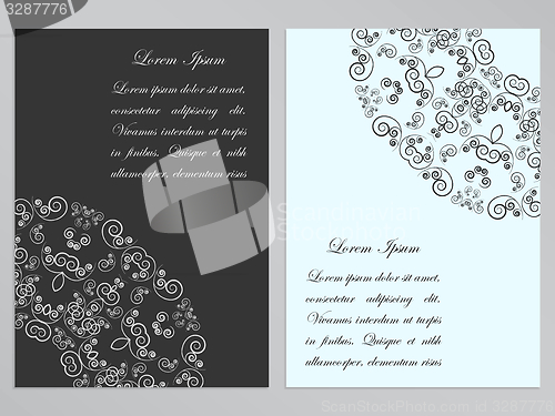 Image of Black and white flyers with ornate pattern