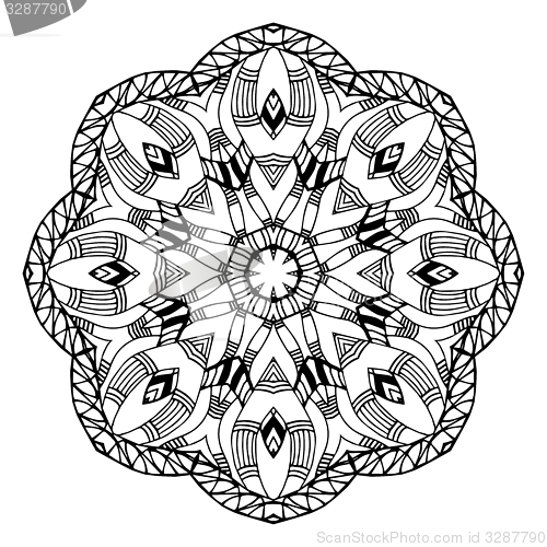 Image of Abstract round pattern with snakes elements