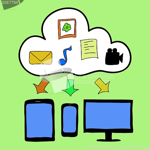 Image of Doodle style cloud computing