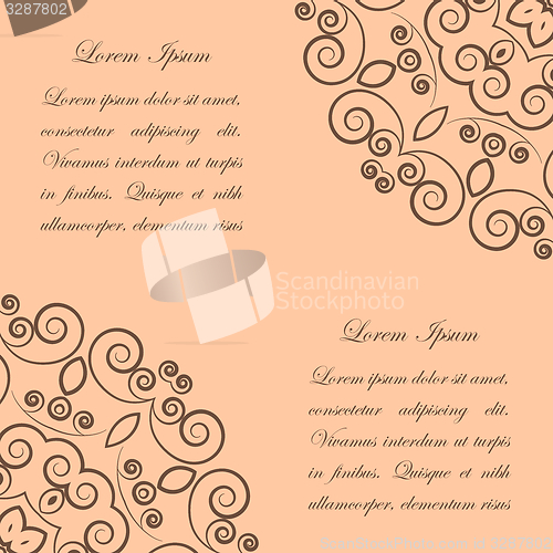 Image of Beige background with brown ornate pattern