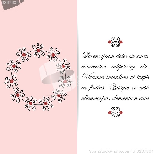 Image of Invitation or greeting card design with orante elements