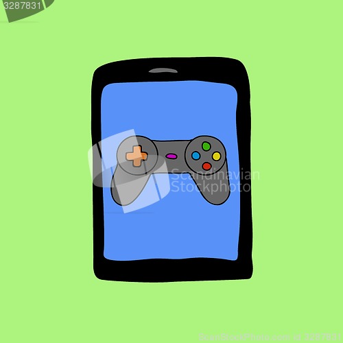 Image of Doodle style tablet PC with gamepad