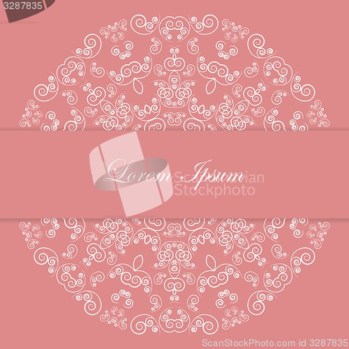 Image of Pink card design with ornate pattern