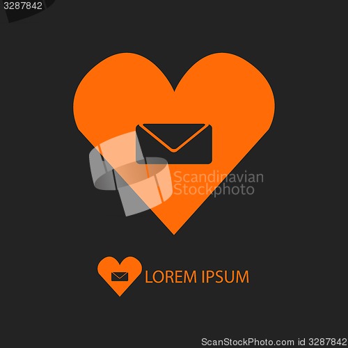 Image of Orange love mail sign on black