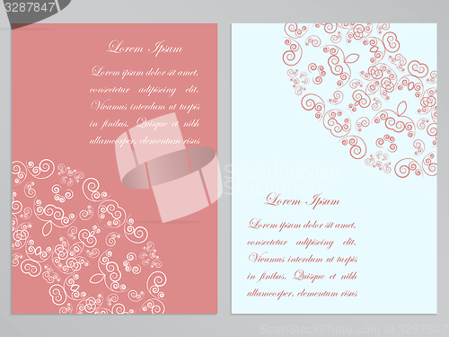 Image of Pink and white flyers with ornate pattern