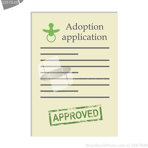 Image of Adoption application with approved stamp