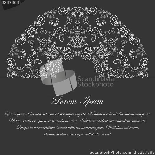 Image of Black and white card design with ornate pattern