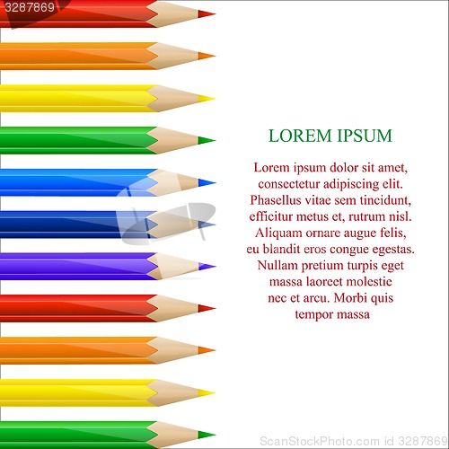 Image of Left side border made of colorful pencils