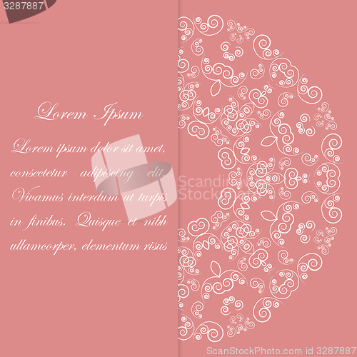 Image of Pink card design with ornate pattern