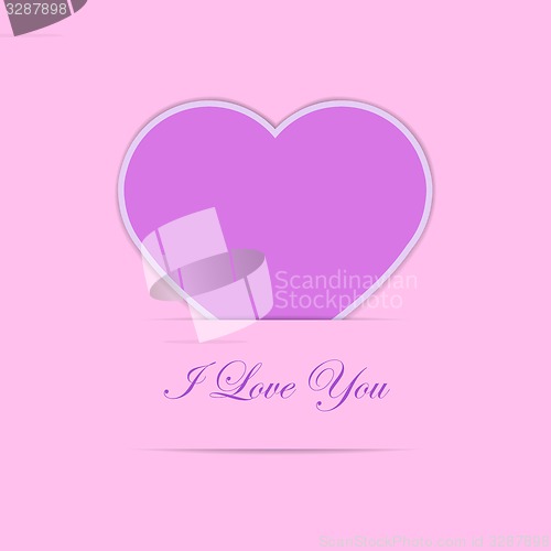 Image of Valentine card with pink paper heart
