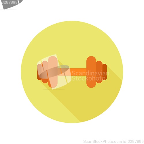 Image of Flat dumbbell icon with long shadow