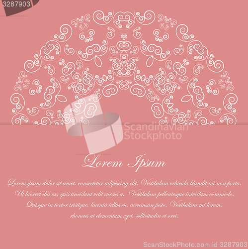 Image of Pink card design with ornate pattern