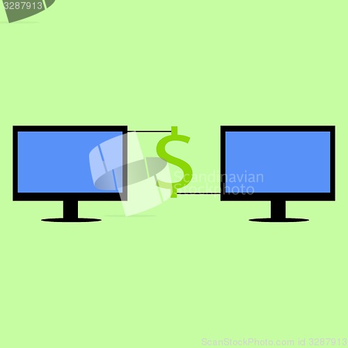 Image of Flat style computers with dollar