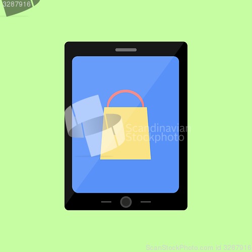 Image of Flat style touch pad with shopping bag