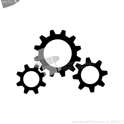 Image of Three black gear wheels