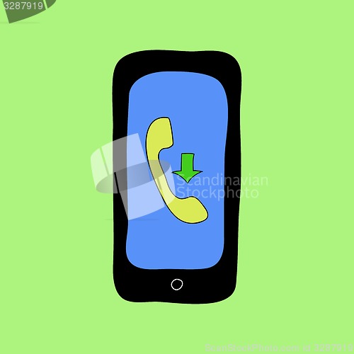 Image of Doodle style phone with income call