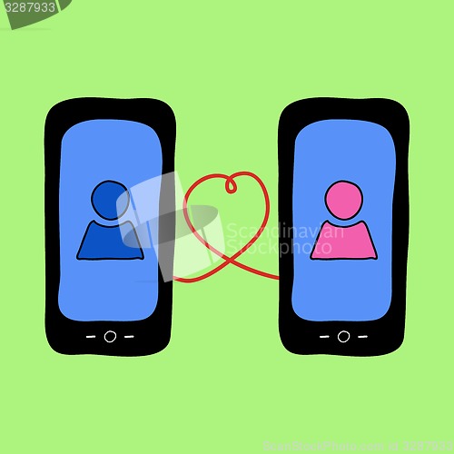 Image of Doodle phones with love talk