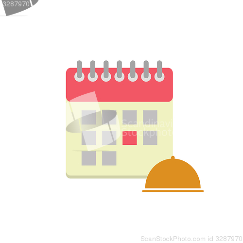 Image of Flat style calendar icon with cloche