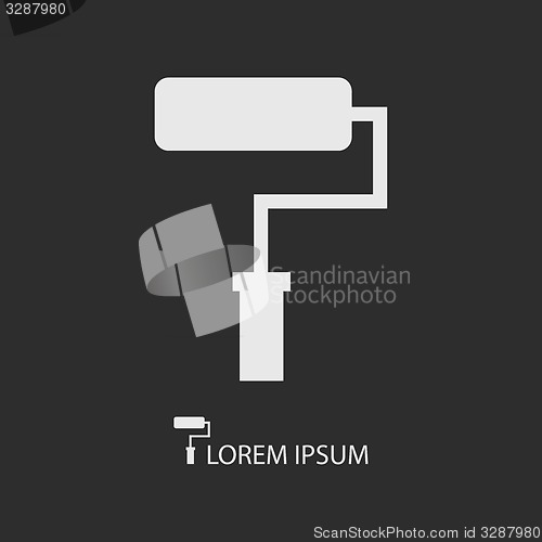Image of White paddle roller on dark grey background