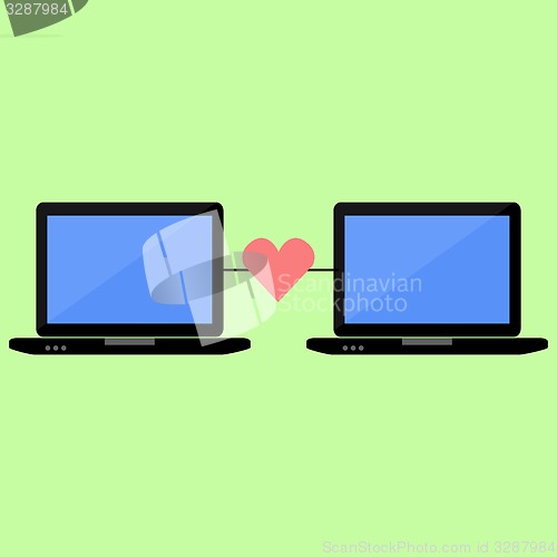 Image of Flat style  online love