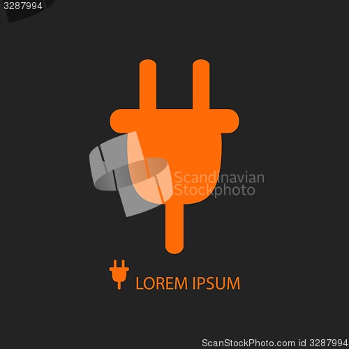 Image of Orange plug as logo on black