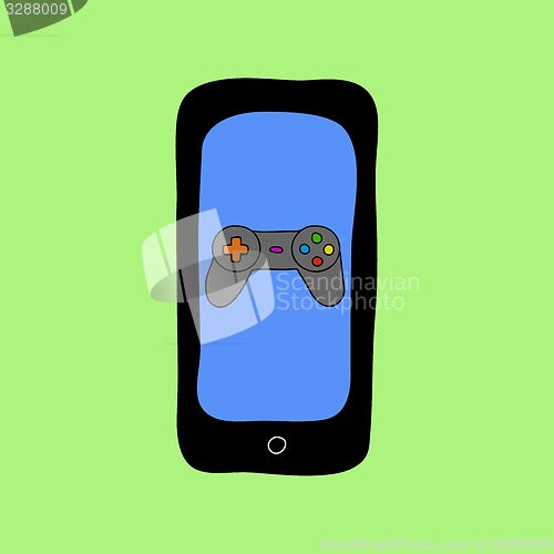 Image of Doodle style phone with gamepad