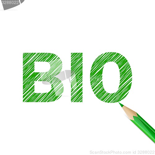 Image of Bio word drawn with green pencil