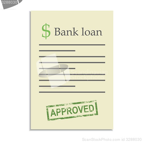 Image of Bank loan document with approved stamp