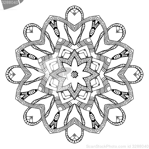 Image of Abstract round pattern with snakes elements