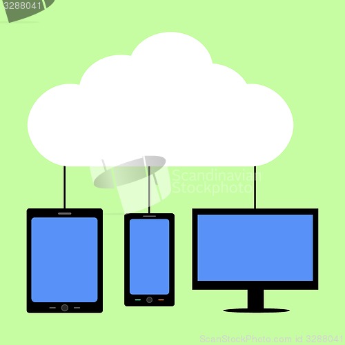 Image of Flat style cloud computing