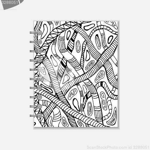 Image of Notebook cover design with handmade snake pattern