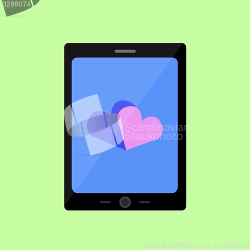 Image of Flat style touch pad with hearts