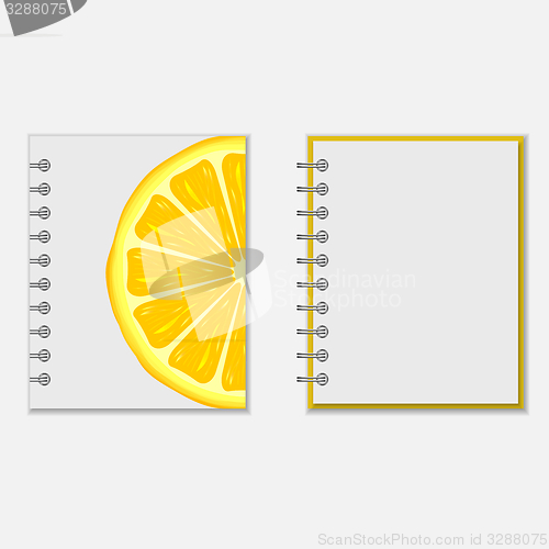 Image of Notebook cover design with bright lemon