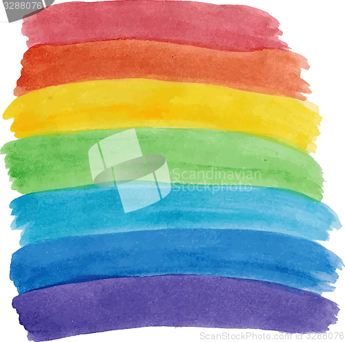 Image of Hand drawn water color rainbow